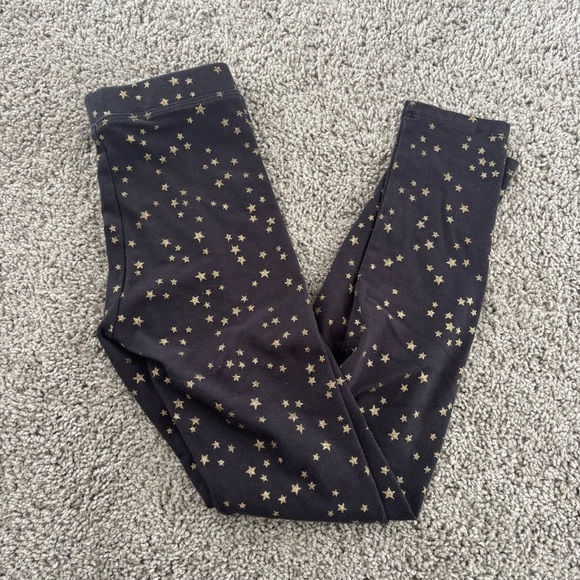 Girls Crewcuts Black Leggings With Gold Stars Size 8 - Picture 1 of 6